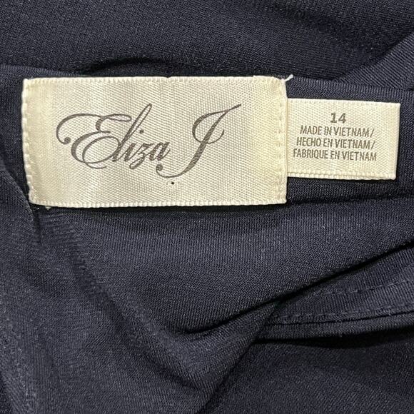 Eliza J Maxi Dress Women 14 Black Multicolor Scarf Print Jersey Sleeveless Lined - Picture 12 of 15